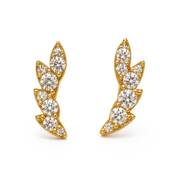 IMS11- 14KY Marquise Shape Cluster Earrings